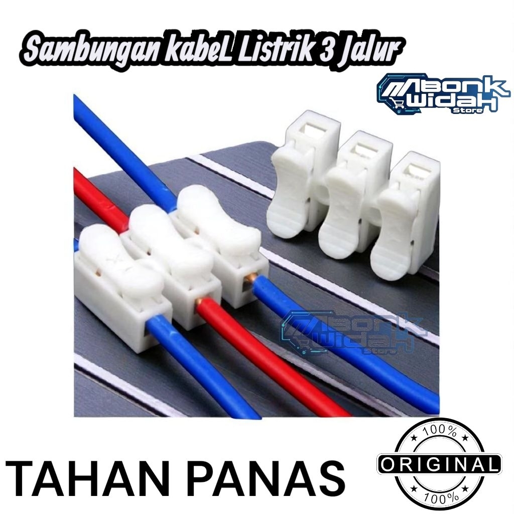 Jual Terminal Connector Sambungan 3 pin 3 jalur Kabel Listrik Pin Jepit ...