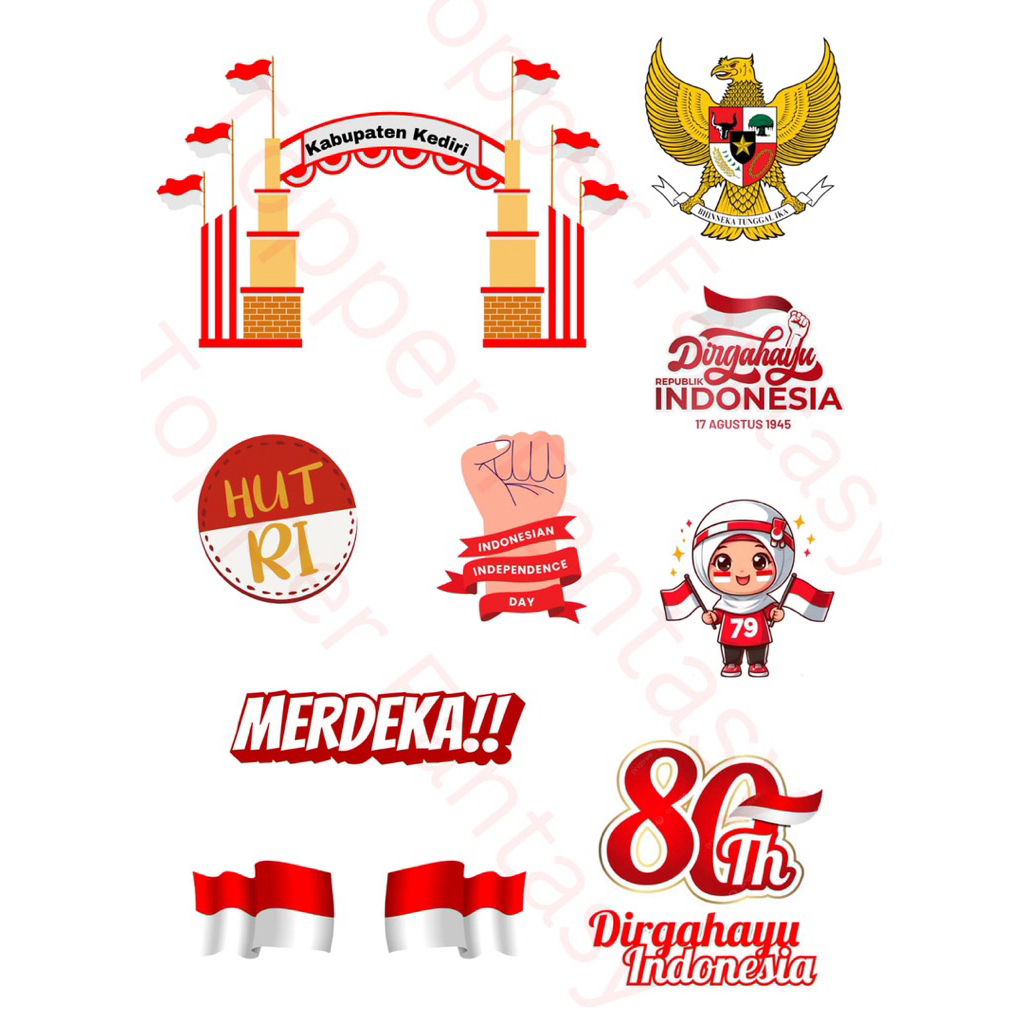 Jual Topper KEMERDEKAAN INDONESIA | Hiasan Tumpeng 17 Agustus | Topper ...