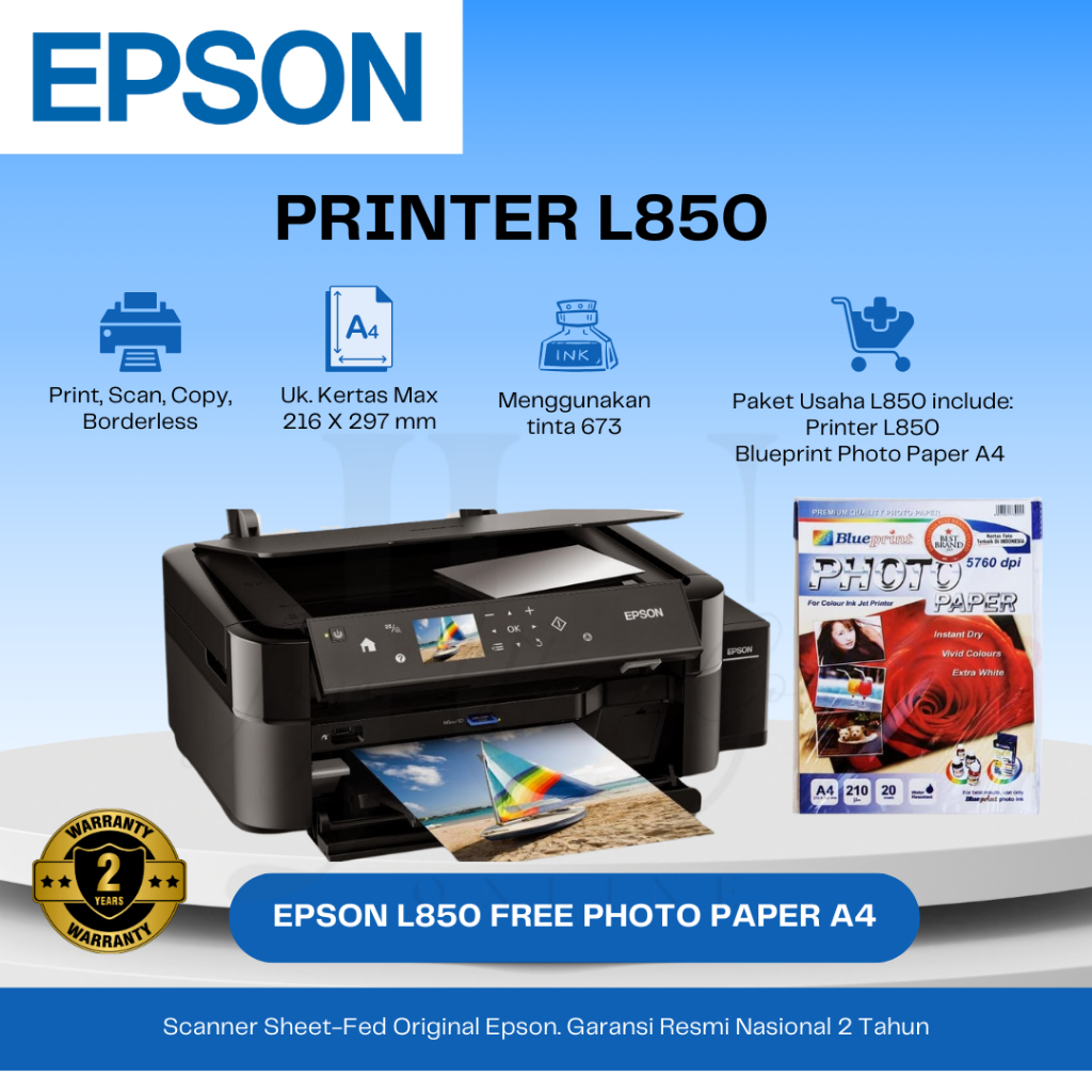 Jual Printer Epson L850 (Print, Scan, Copy, Borderless) / L8050 Print ...