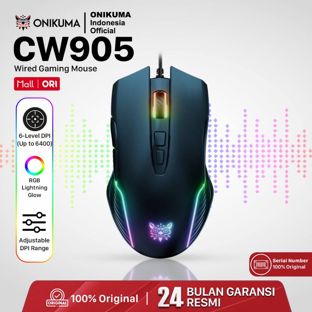 Onikuma CW905 Professional RGB Wireless Gaming Mouse Build-in