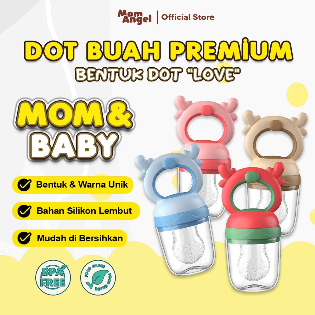 DOT BUAH PREMIUM EMPENG BAYI MPASI Pacifier Gigitan Sayur Anak Fruit Food Teether Feeder BPA FREE Set Perlengkapan Makan