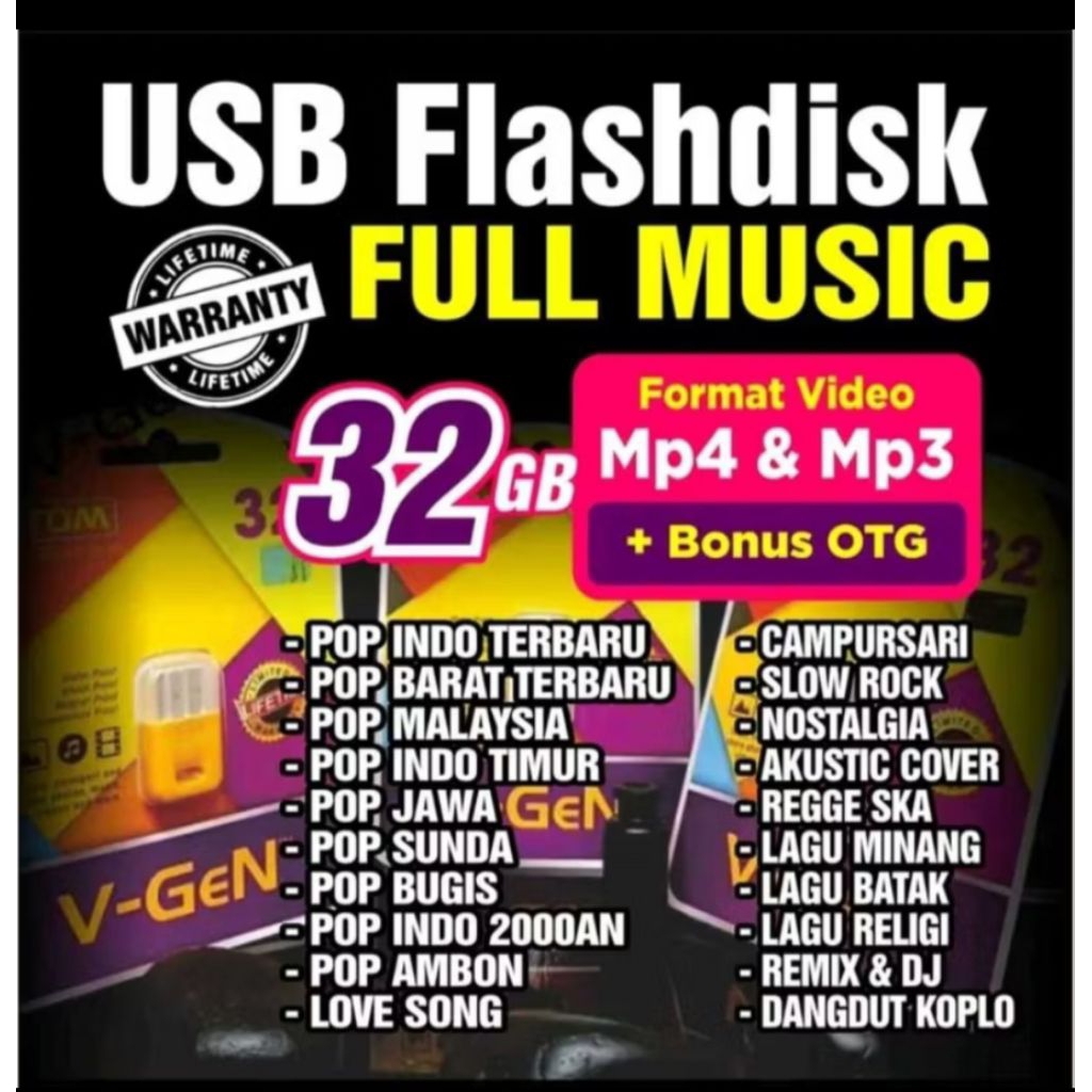 Flasdisk Full Musik cocok untuk di mobil isi 2000 lebih lagu) - Main Image