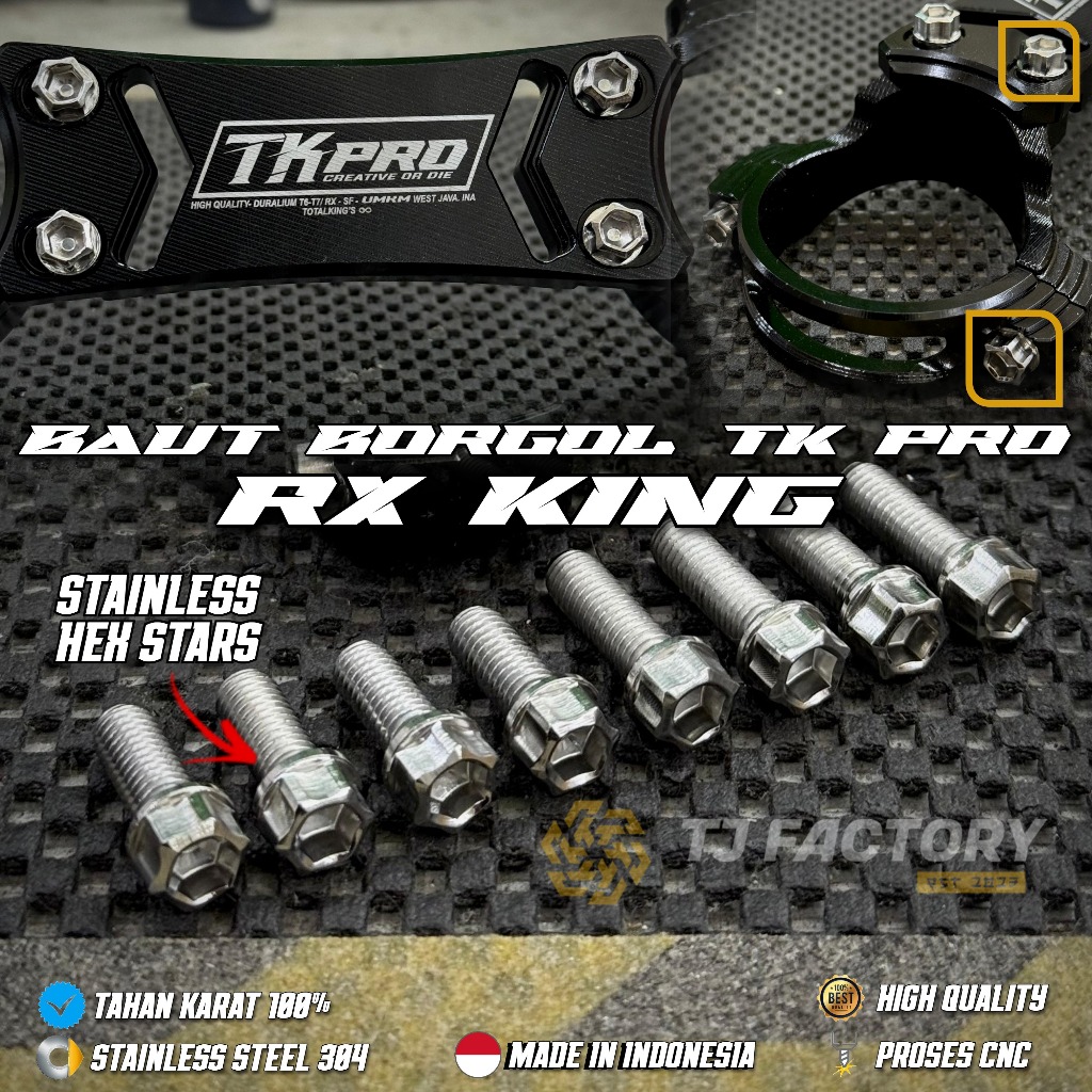 Jual 1 Set Baut BORGOL TK PRO ke Bottom Shock RX KING RX K Stainless ...