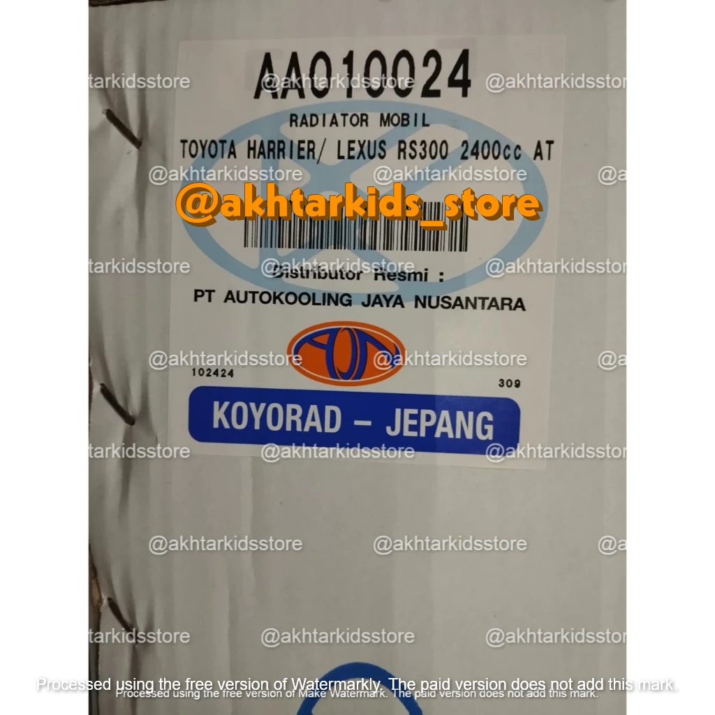Jual Radiator Toyota Harrier / Lexus ACU30 2400cc Matic Koyorad Full ...