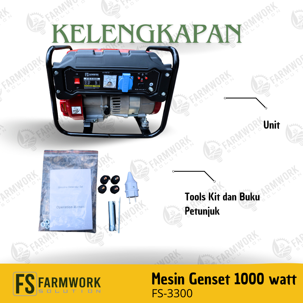 Jual Mesin Genset Bensin FS3300 1000 WATT Farmwork Solution | Gasoline ...