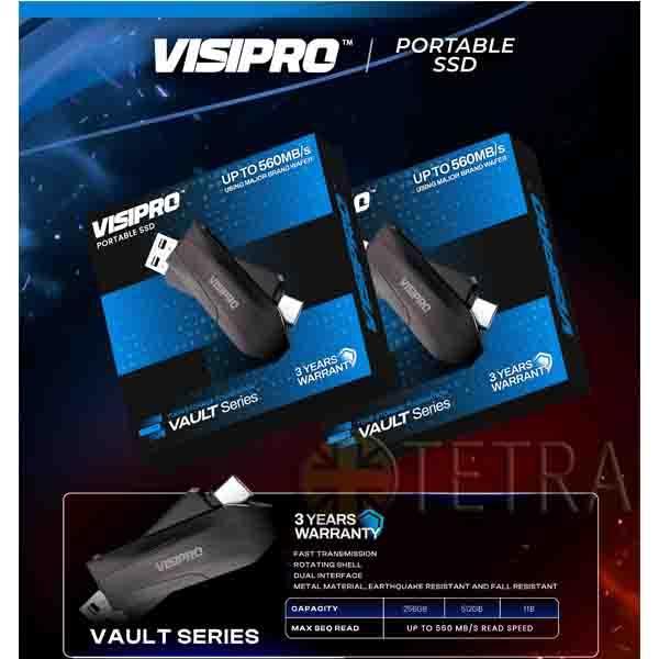 Jual SSD VISIPRO VAULT SERIES 256GB 512GB 1TB - SSD PORTABLE EXTERNAL ...