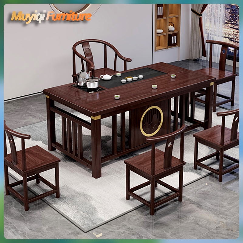 Jual New Chinese style tea table, solid wood tea table and chair ...