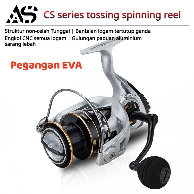 Jual reel pancing power handle 5+1 Reel Pancing Laut CS Logam Warna ...