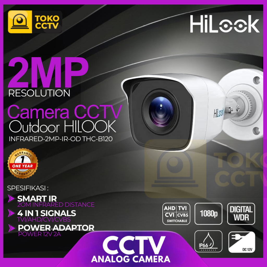 Jual Camera CCTV HILOOK Analog 2MP Outdoor || CCTV Camera AHD 2MP 1080P ...