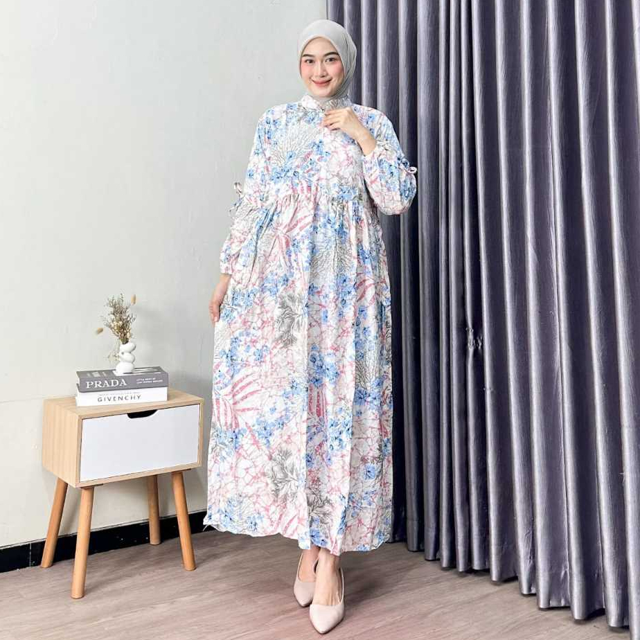 Jual Tamala Daster Midi Dress Motif Jumbo Rayon Premium Lengan 7/8 ...