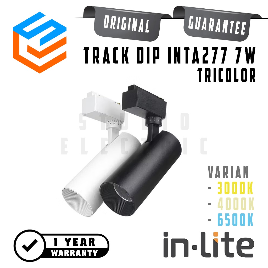 Jual Inlite INTA277 LED Lampu Track Light DIP Putih / Hitam 7W 3 Color ...