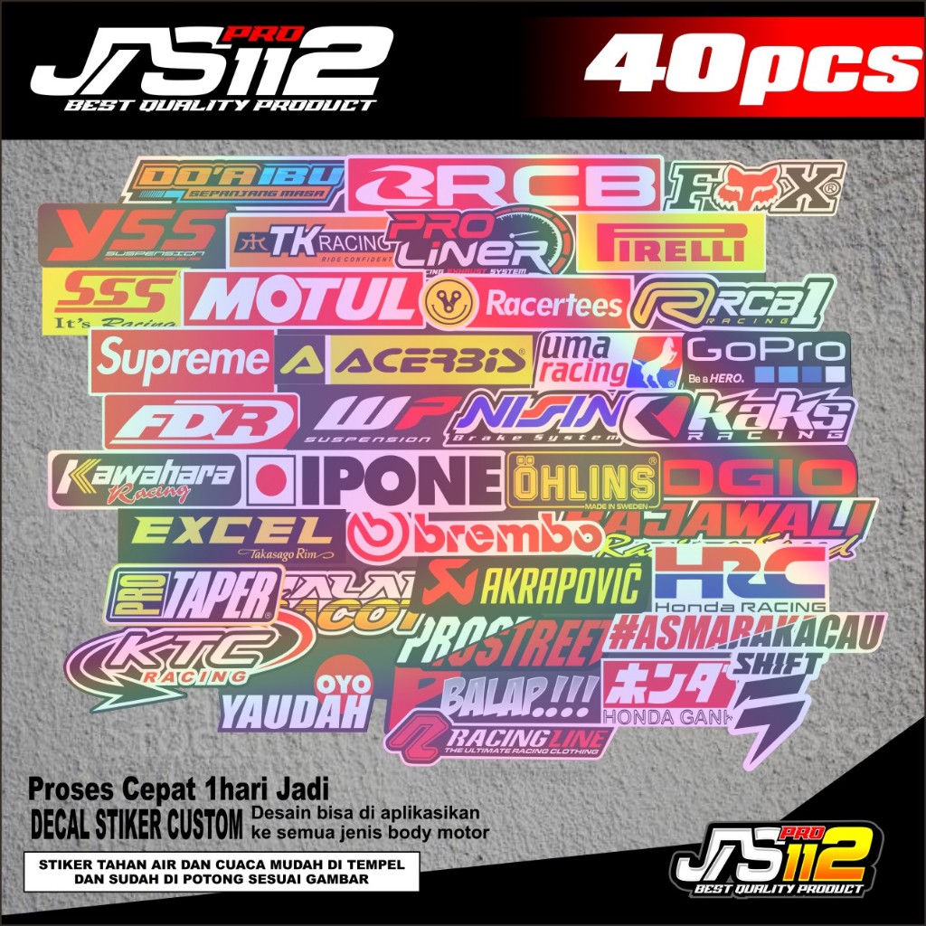 Jual Stiker cutting stiker hologram stiker tempel stiker racing paket ...