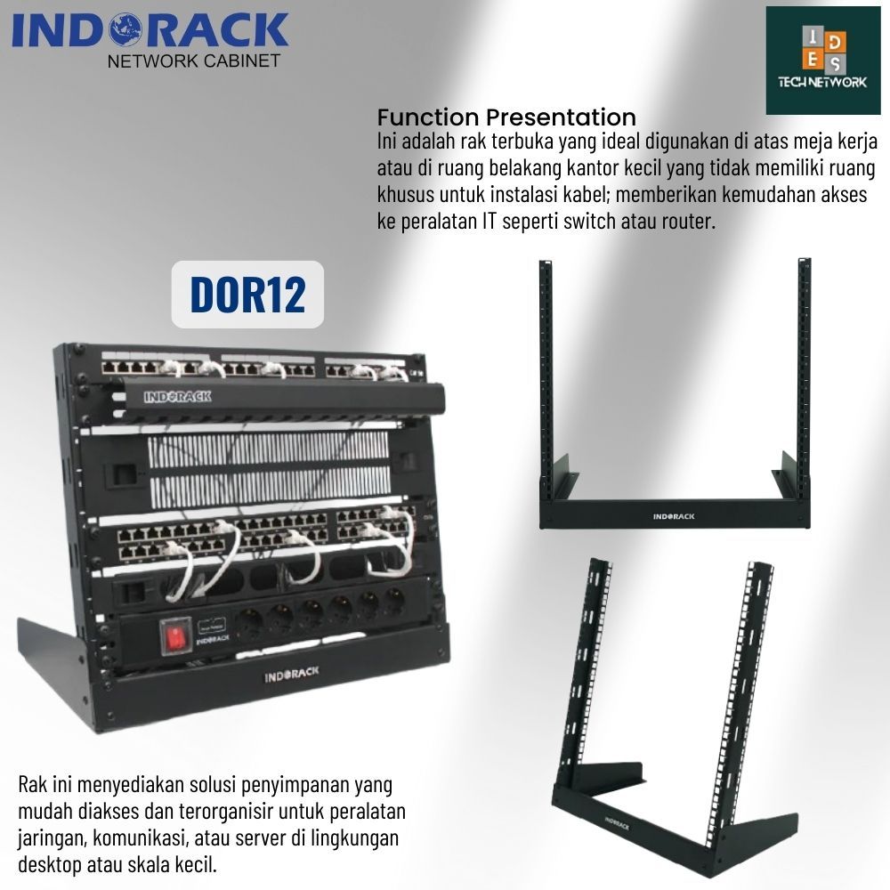 Jual Indorack Desktop Open Rack DOR12 12U Rack Server | Shopee Indonesia