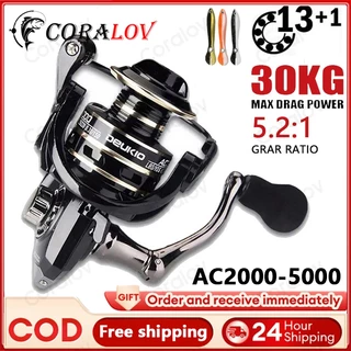 【Hadiah】CORALOV Reel Pancing AC2000-7000 Deukio Reel Saltwater Fishing Reel Metal Body Handle 30kg