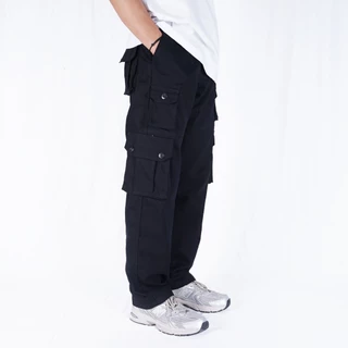 NVSR Long Cargo Pants Extra Pocket Hitam