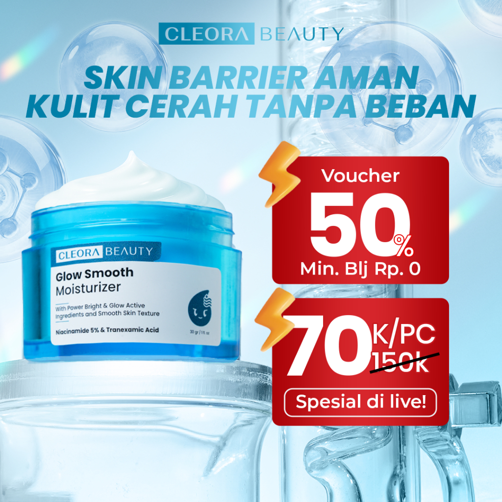 Jual [𝐒𝐏𝐄𝐂𝐈𝐀𝐋 𝐏𝐑𝐎𝐌𝐎] CLEORA Glow Smooth Whitening Moisturizer - Skin ...