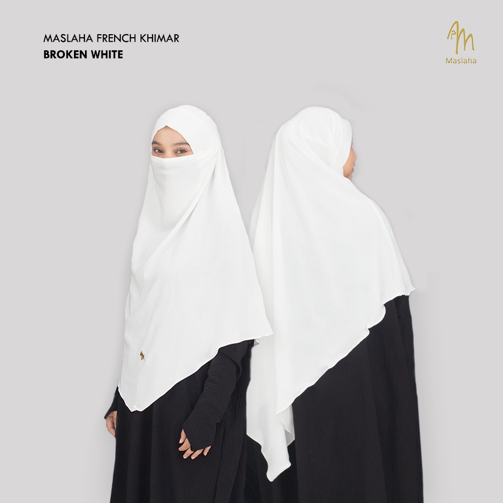 Jual Maslaha French Khimar Umrah dan Haji Broken White New French ...