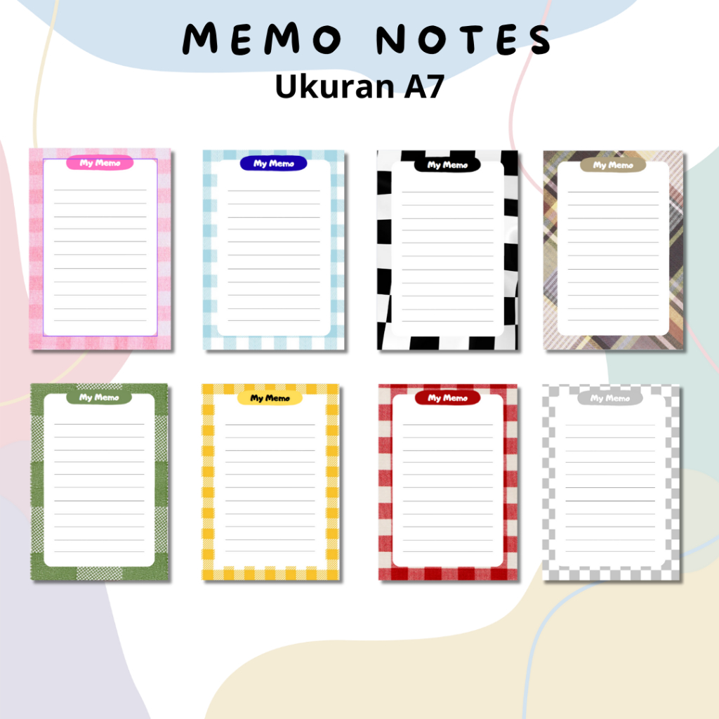 Jual Memo Pad Memo Note Buku Note A7 75 gsm isi 50 LEMBAR by Kirei ...