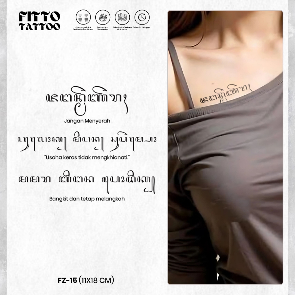 Jual Tato Temporer Fruit Ink Motif Aksara Jawa Bahasa Stiker Tatto ...