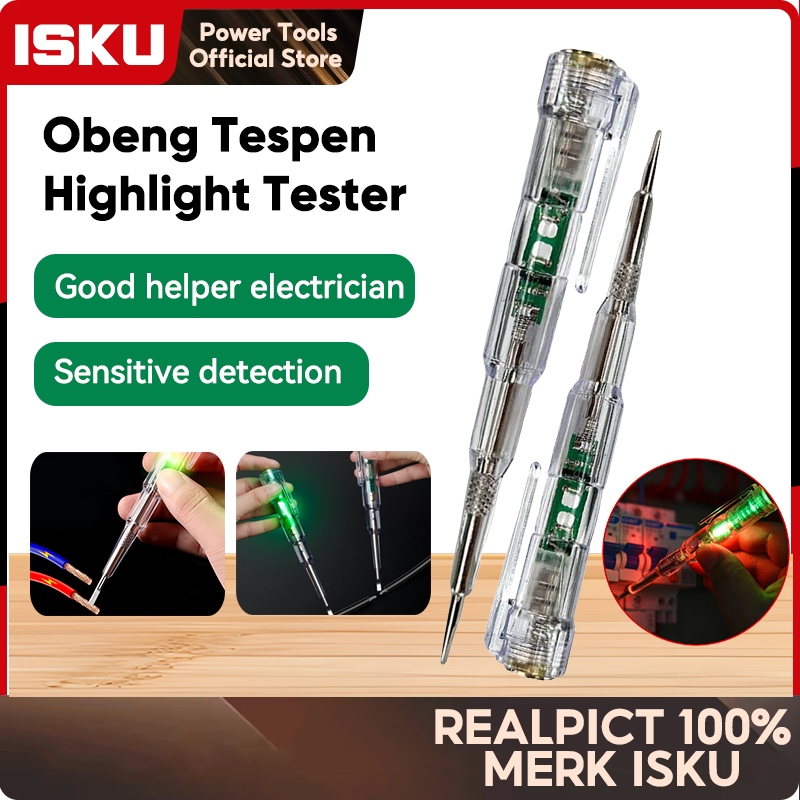 Jual ISKU Tespen Listrik Obeng Tester Voltage Sensor Arus DC AC 70-250V ...