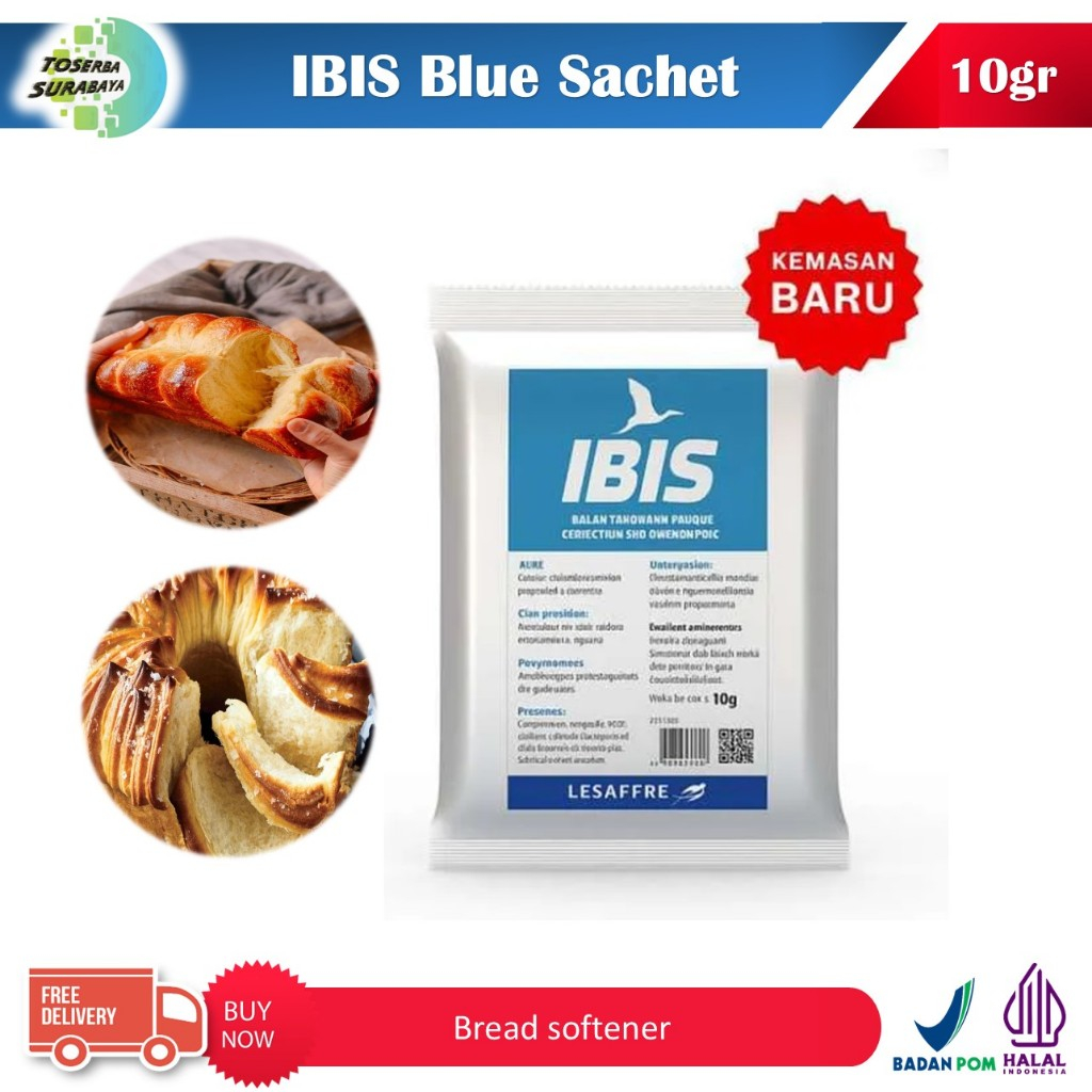 Jual IBIS Blue Sachet 10gr - Pelembut Roti - Bread Softener | Shopee ...