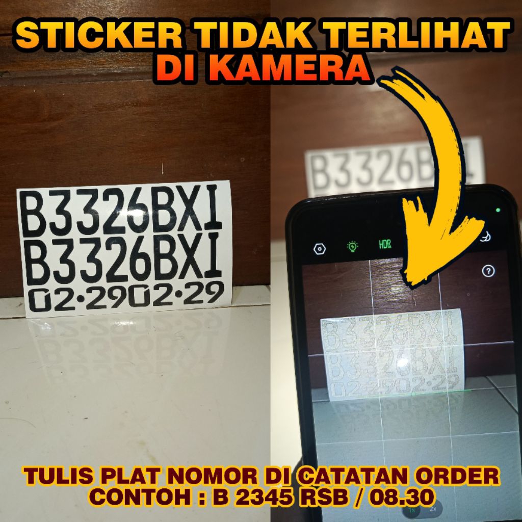 Jual Sticker Plat Nomor Anti Tilang E-TLE Motor & Mobil | Shopee Indonesia