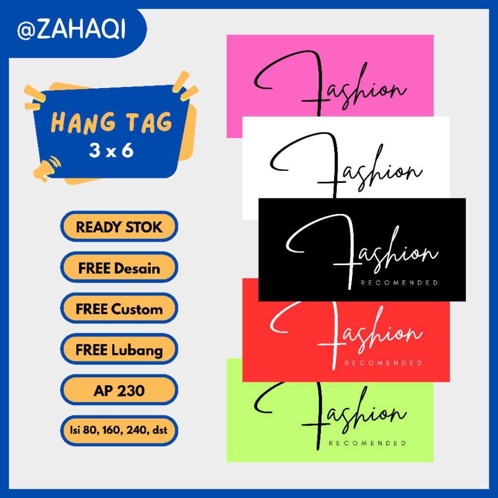 Jual HANG TAG Hangtag Label Baju Label Hijab Label Produk | Shopee ...