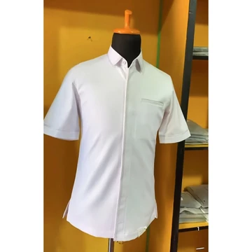 Kemeja Pria Putih Premium Exclusive Benang Smock Timbul Lengan Panjang Dan Pendek