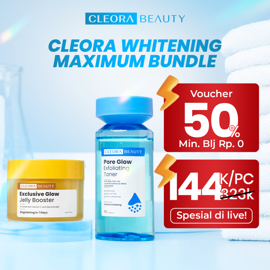 Jual [𝐂𝐎𝐌𝐁𝐎 𝐇𝐄𝐌𝐀𝐓] Cleora Beauty Whitening Bundle Exclusive Glow Jelly ...