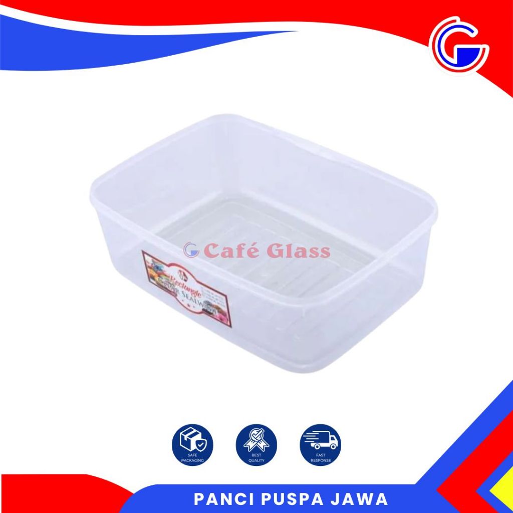 Sealware Plastik 3500Ml I Tempat Makanan Kedap Udara I Tempat Donat & Kue Kering I Rectangle Clear Sealware M-522
