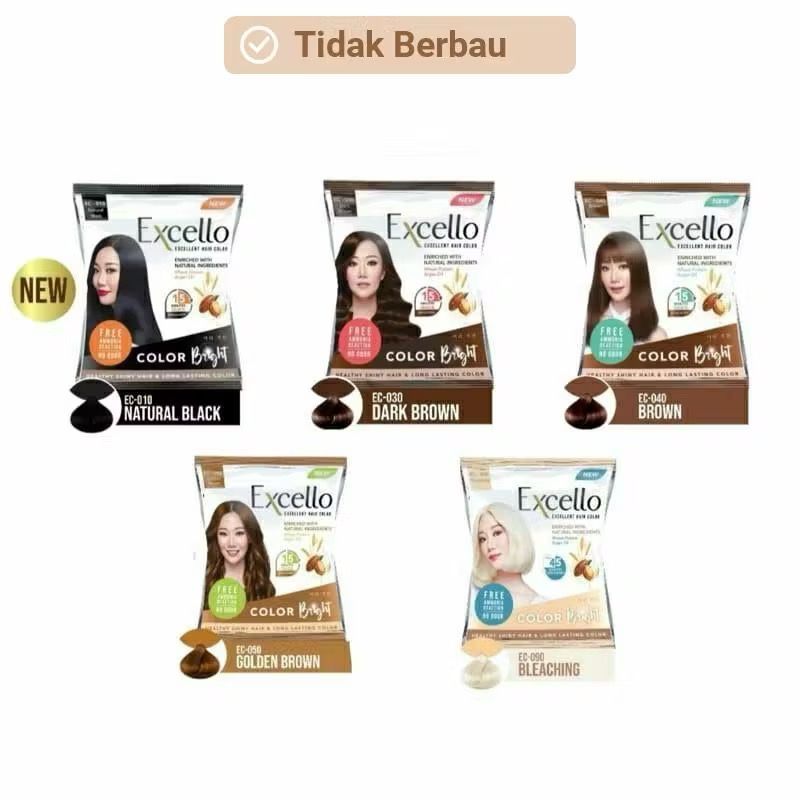 Jual Excello Excellent Hair Color / Pewarna rambut - Sachet 20ml + 20ml ...