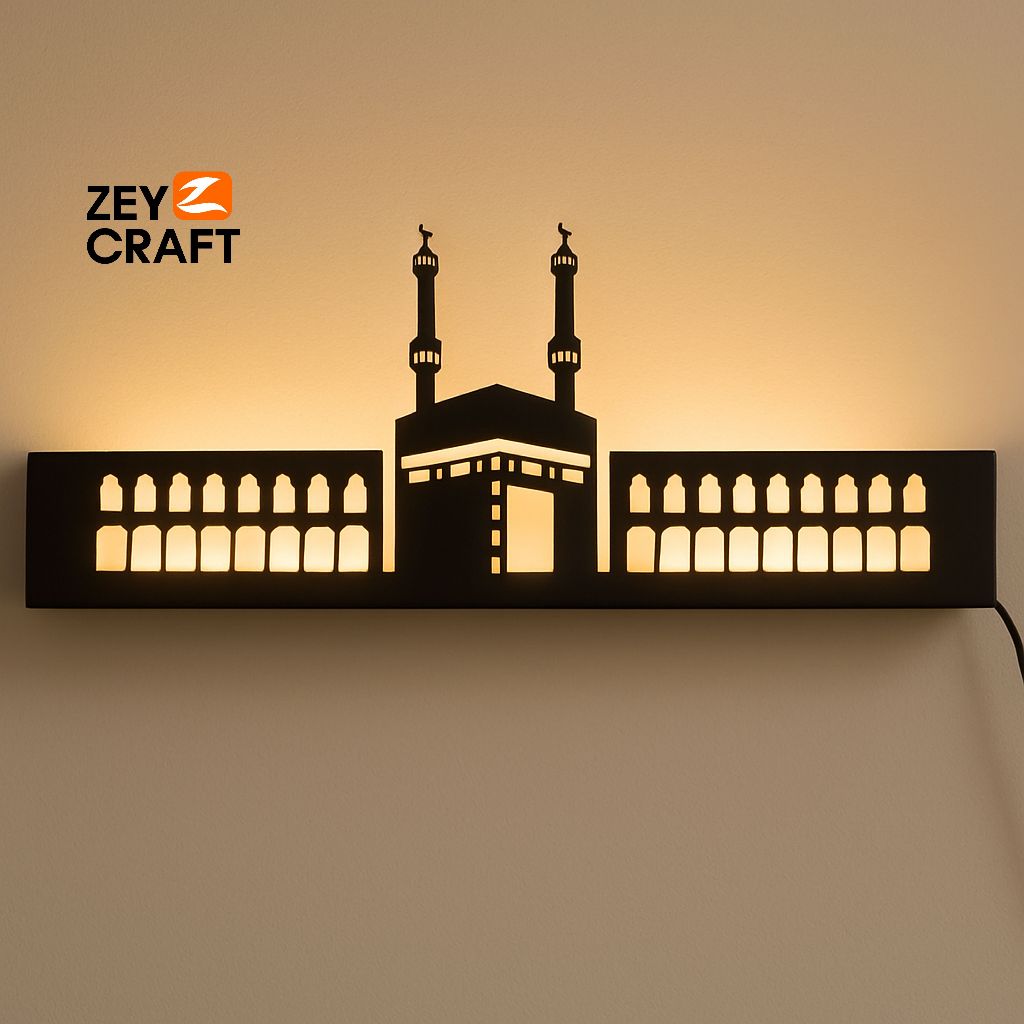 Zeycraft - hiasan lampu dinding aesthetic ruang tamu kabbah islami