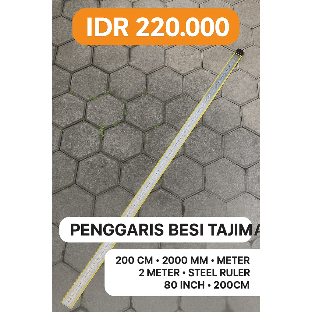 Jual PENGGARIS BESI TAJIMA 200 CM - 2000 MM - METERAN 2 METER - STEEL ...