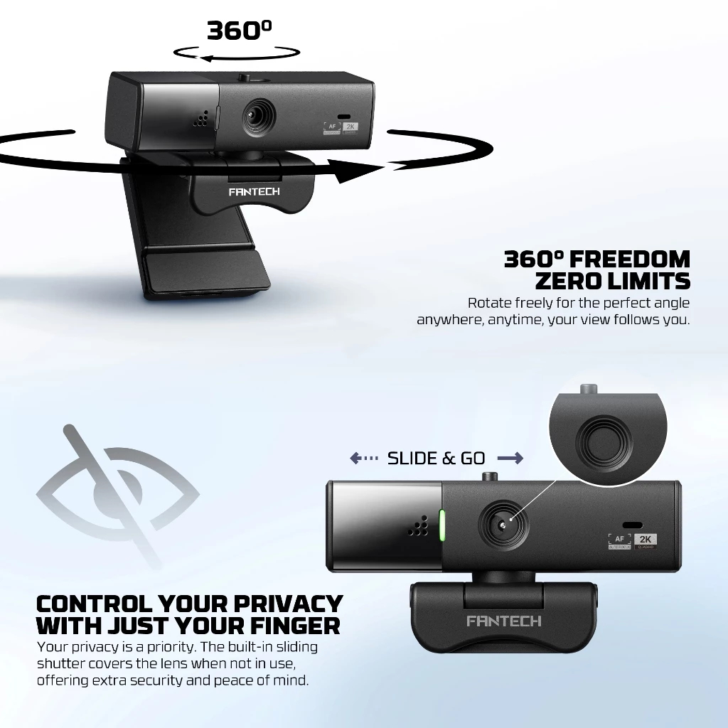 Jual Fantech Webcam 2K Quad HD 60 FPS 1080p Auto Focus LUMINOUS C50 for ...
