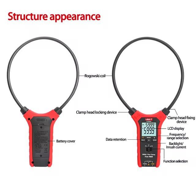 Jual UNI-T UT281E+ True RMS Flex Clamp 3000A AC True Flexible Clamp ...