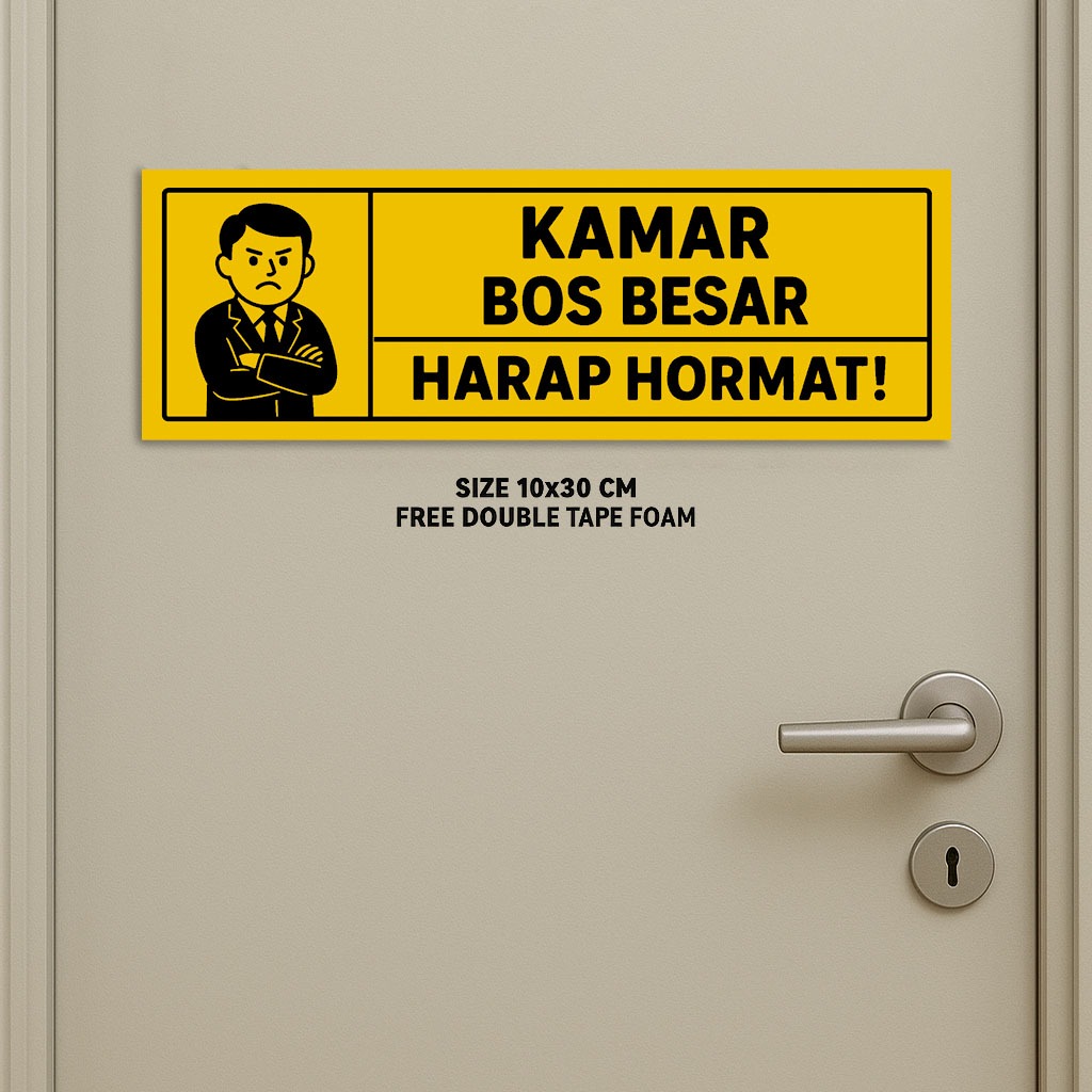 Hiasan Dinding Kamar Bos Besar Dekorasi Pintu Ruangan Size 10x30cm