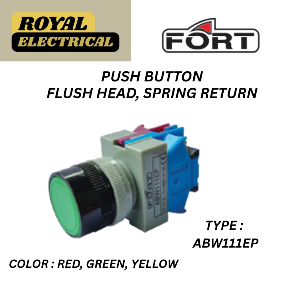Jual FORT PUSH BUTTON / 22MM / 1NO 1NC / RED-GREEN-YELLOW - Type ...