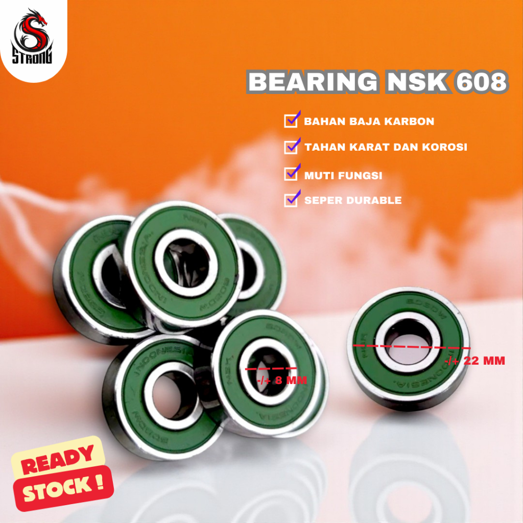 Jual STRONG BEARING 608 Z Diameter as 8 mm untuk Dinamo Kipas Angin ...