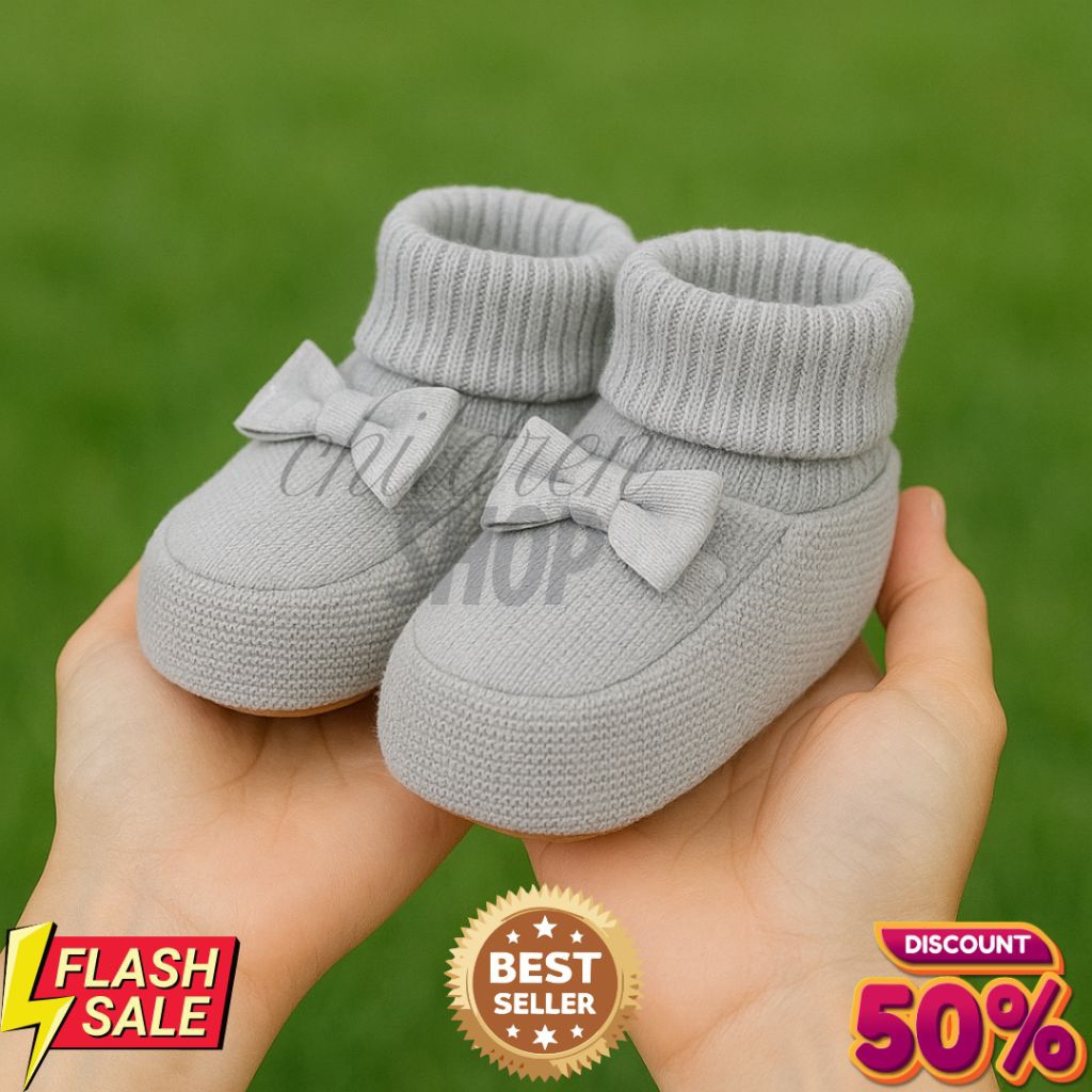 Jual sepatu bayi laki-laki/perempuan usia 0-12bulan kaos kaki sepatu