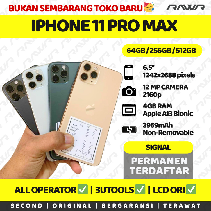 Jual IP 11 PRO MAX 64GB/256GB Second Inter Normal Bekas Terawat ...