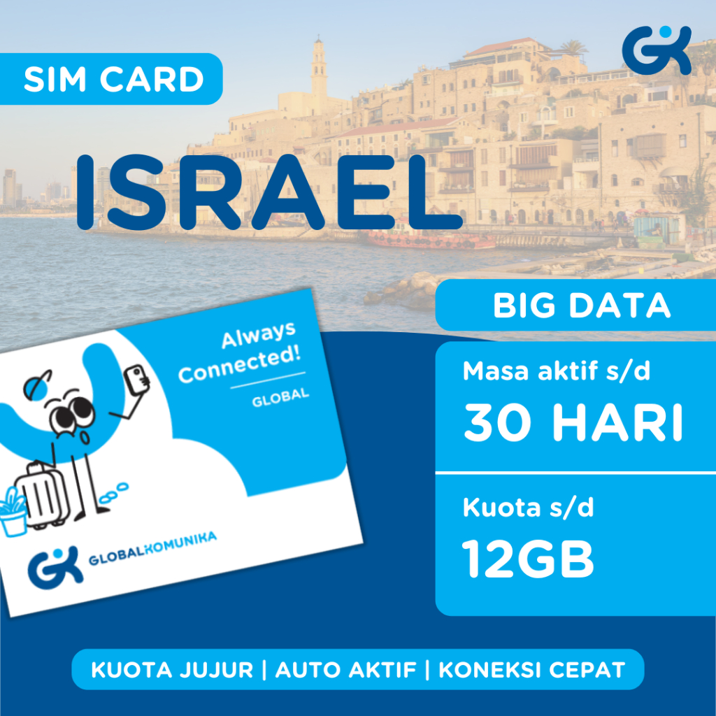 Jual Global Komunika Sim Card Israel 30 Hari 12GB Big Data | Shopee ...