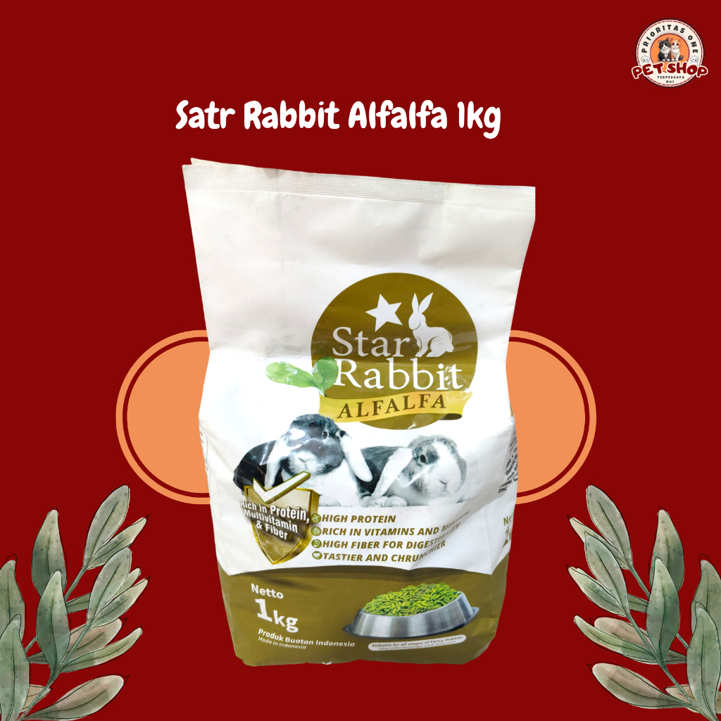 Jual Star Rabbit Alfalfa Makanan Kelinci Freshpack 1kg | Shopee Indonesia