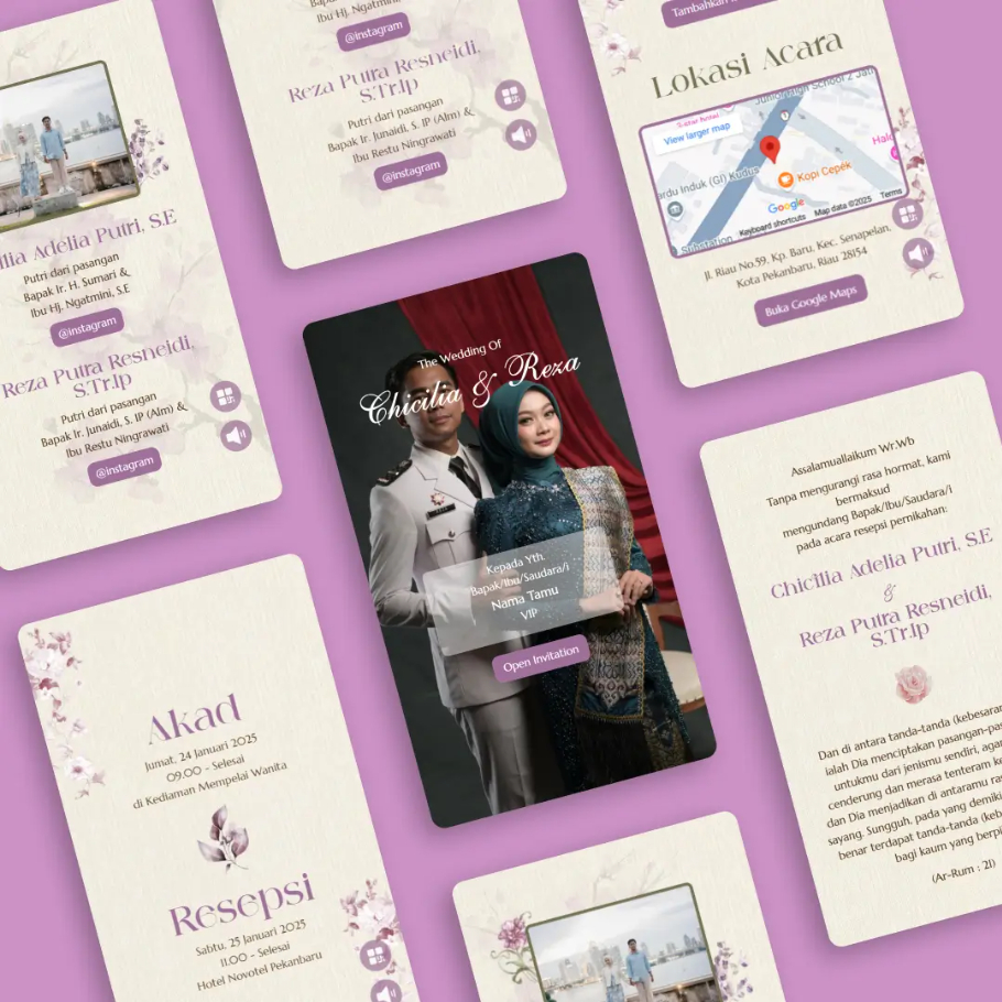 UNDANGAN DIGITAL Website Pernikahan Premium | Tema Foto & Tanpa Foto | Undangan Online Digital Web REVISI SAMPAI COCOK