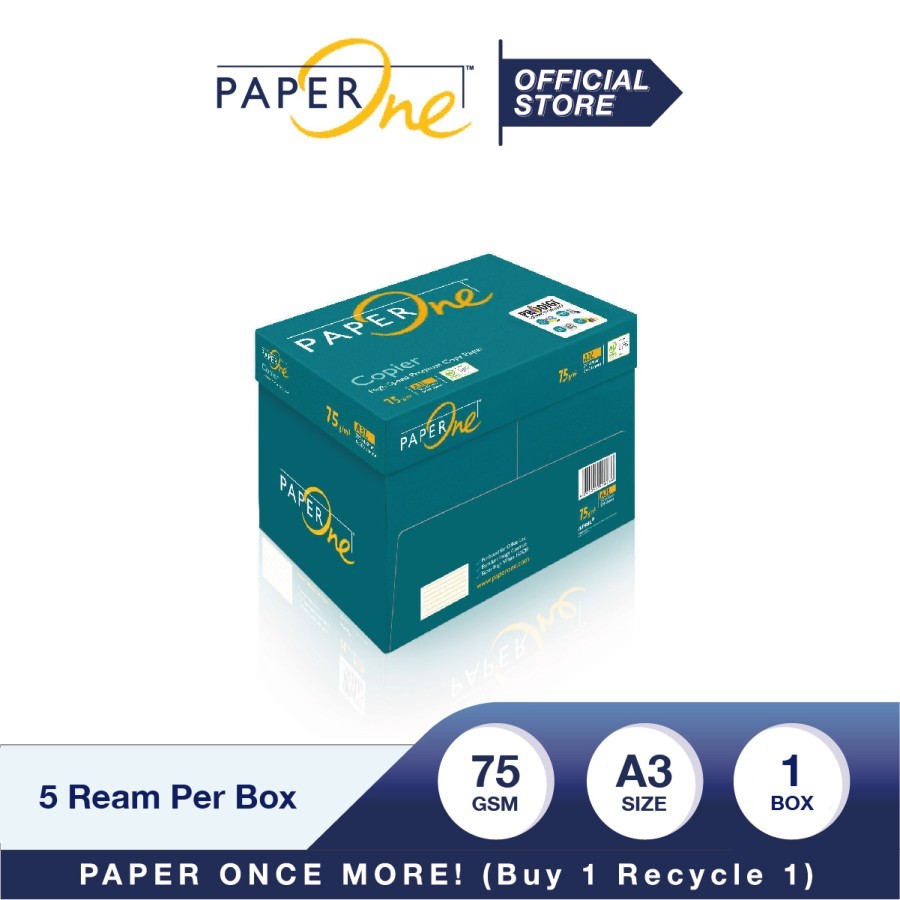 Jual Kertas HVS A3 Paper One 75 gram Kertas Fotocopy per Rim | Shopee ...