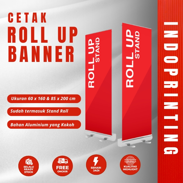 Jual Roll Up Banner / Kaki/ Stand Roll Up Banner Bahan Aluminium Kokoh ...