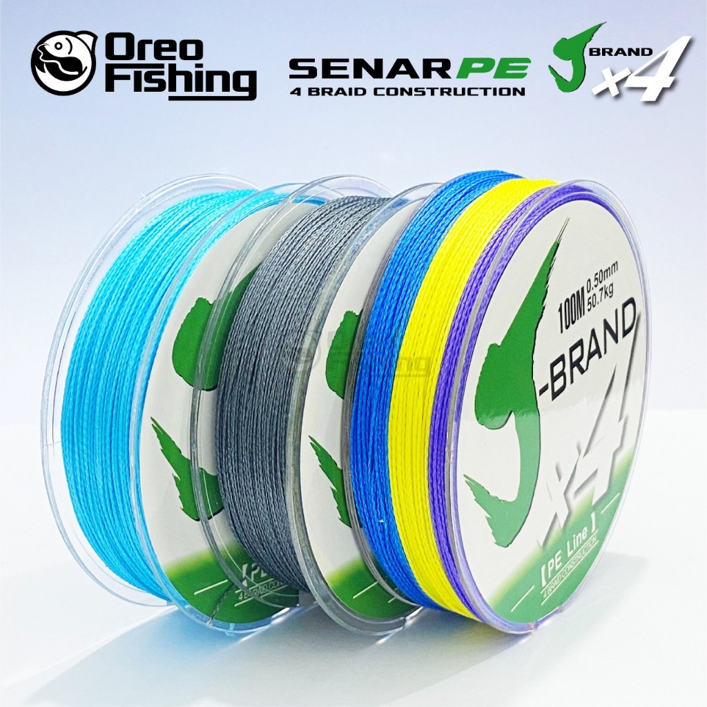 Jual Senar Pancing J-BRAND X4 100M PE Multicolor Senar Kepang 4 Helai ...