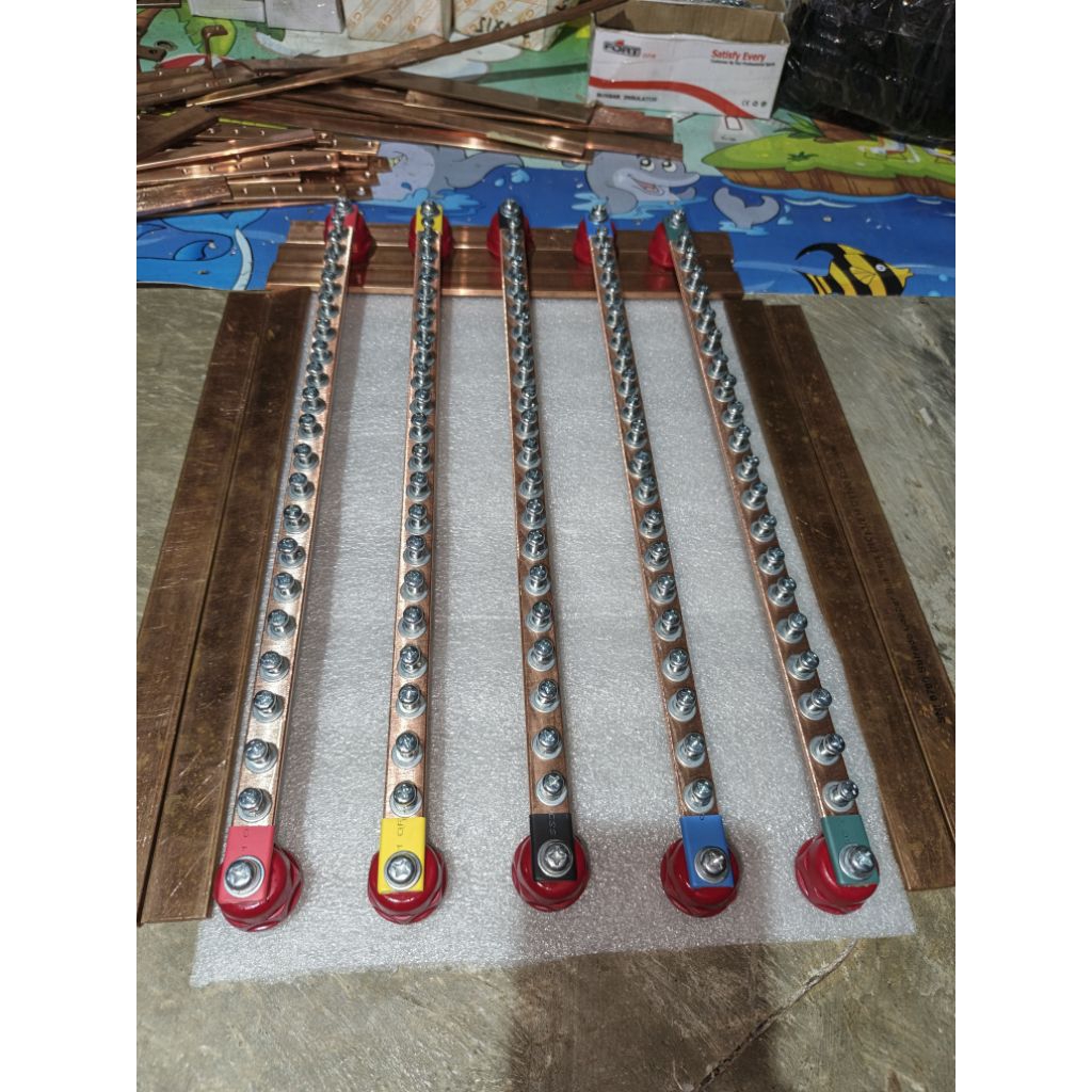 Jual BUSBAR 3×15 RST Netral + Ground panjang 40 cm kapasitas 100a ...