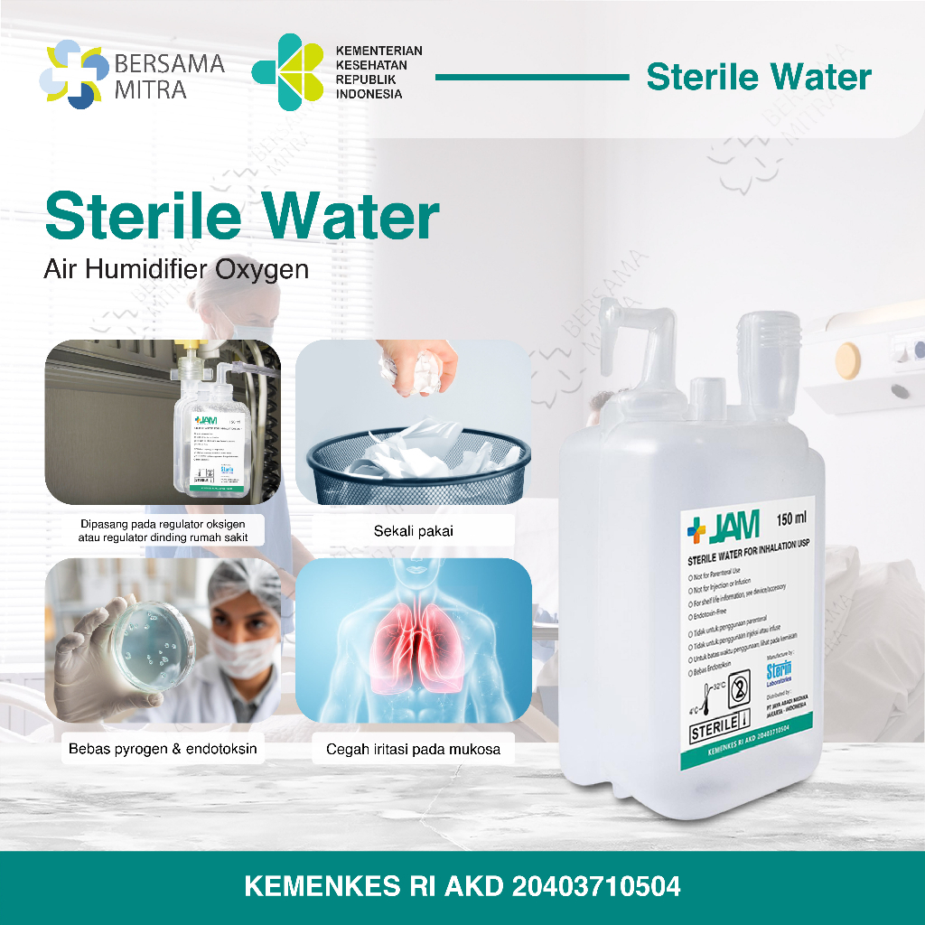 Jual Air Humidifier Oxygen steril - JAM Sterile Water for Inhalation ...