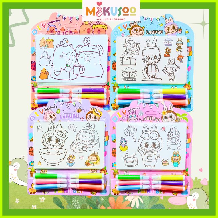 Jual Mikusoo Set Lukis Kanvas Mini Mewarnai Mainan Edukasi Anak Motif ...