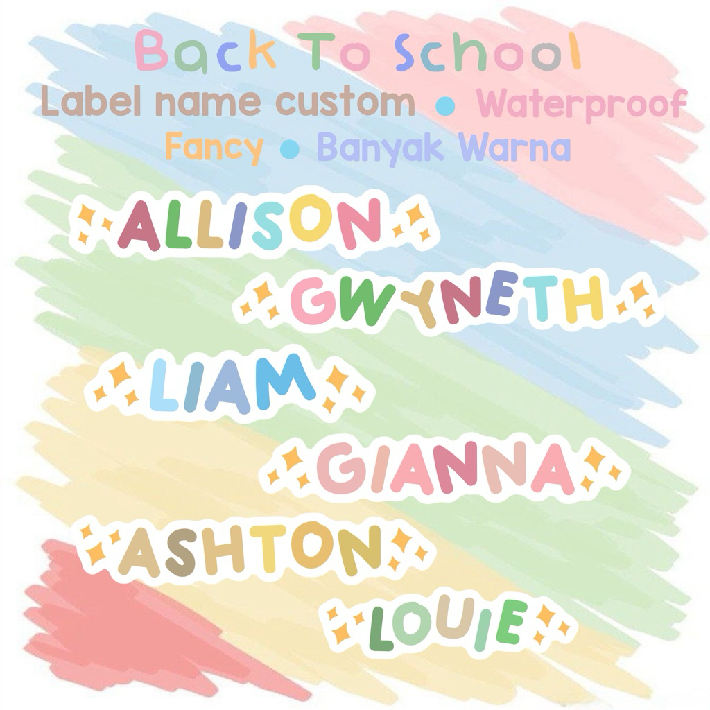 Jual LABEL NAMA FANCY WATERPROOF / LABEL NAMA ANAK MURAH BAGUS ...